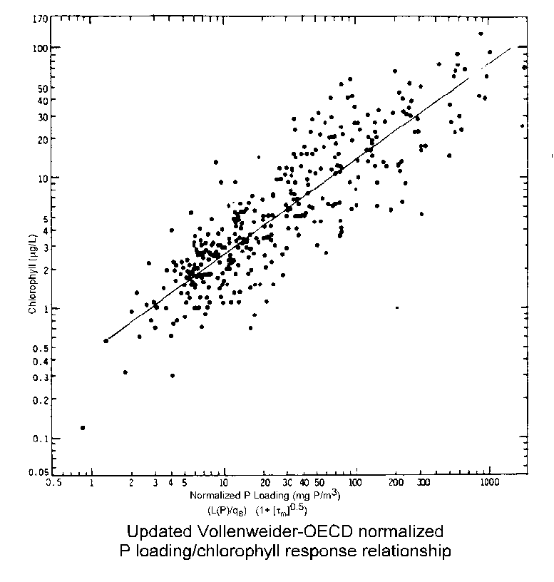 P loading/chlorophyll response relationship